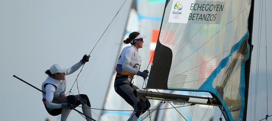 Támara Echegoyen y Berta Betanzos, durante la prueba Támara Echegoyen y Berta Betanzos, durante la prueba