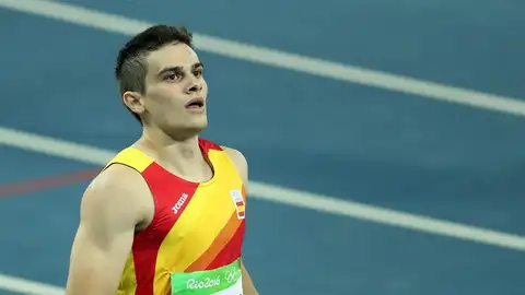 El español Bruno Hortelano tras competir en los 200 m planos masculinos El español Bruno Hortelano tras competir en los 200 m planos masculinos