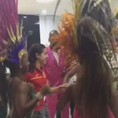Carolina Marín, bailando samba