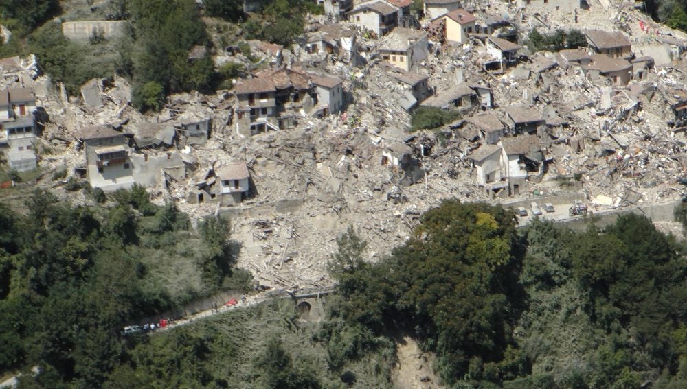 El resultado del terremoto en la ciudad de Amatrice