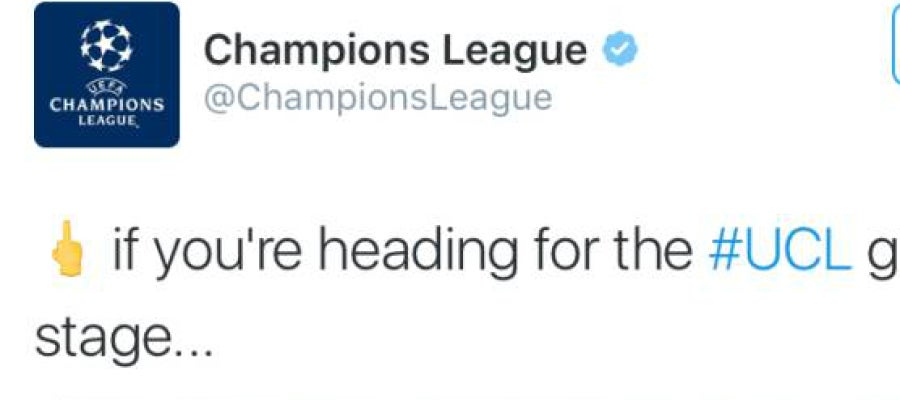 El tuit de la Champions para 'felicitar al M'Gladbach El tuit de la Champions para 'felicitar al M'Gladbach