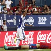 Juanmi Jiménez celebra el gol conseguido ante Osasuna
