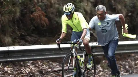 Alberto Contador, en un momento de la carrera. Alberto Contador, en un momento de la carrera.