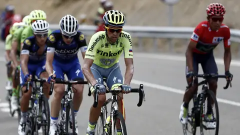 Contador y Quintana lideraron el grupo de escapados de la 15ª etapa en la Vuelta Contador y Quintana lideraron el grupo de escapados de la 15ª etapa en la Vuelta