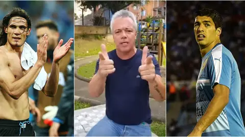 Cavani y Suárez, junto al exsicario de Pablo Escobar Cavani y Suárez, junto al exsicario de Pablo Escobar