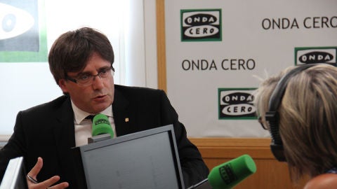 Carles Puigdemont durante la entrevista con Julia Otero