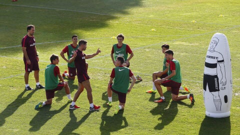 En Atl&eacute;tico de Madrid en un entrenamiento 