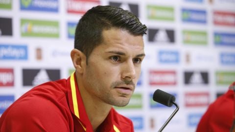 Vitolo en rueda de prensa con Espa&ntilde;a.