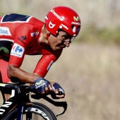 Quintana, con el maillot rojo