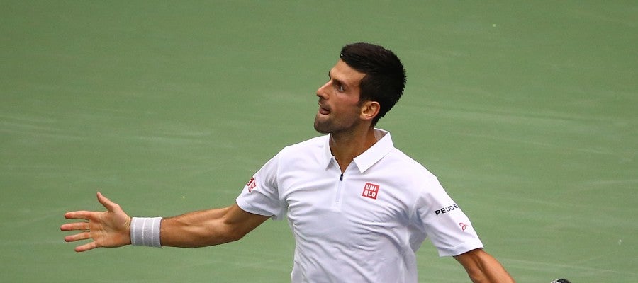 Novak Djokovic celebra una victoria en el US Open Novak Djokovic celebra una victoria en el US Open