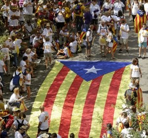 Una gran estelada en la marcha de la Diada Una gran estelada en la marcha de la Diada