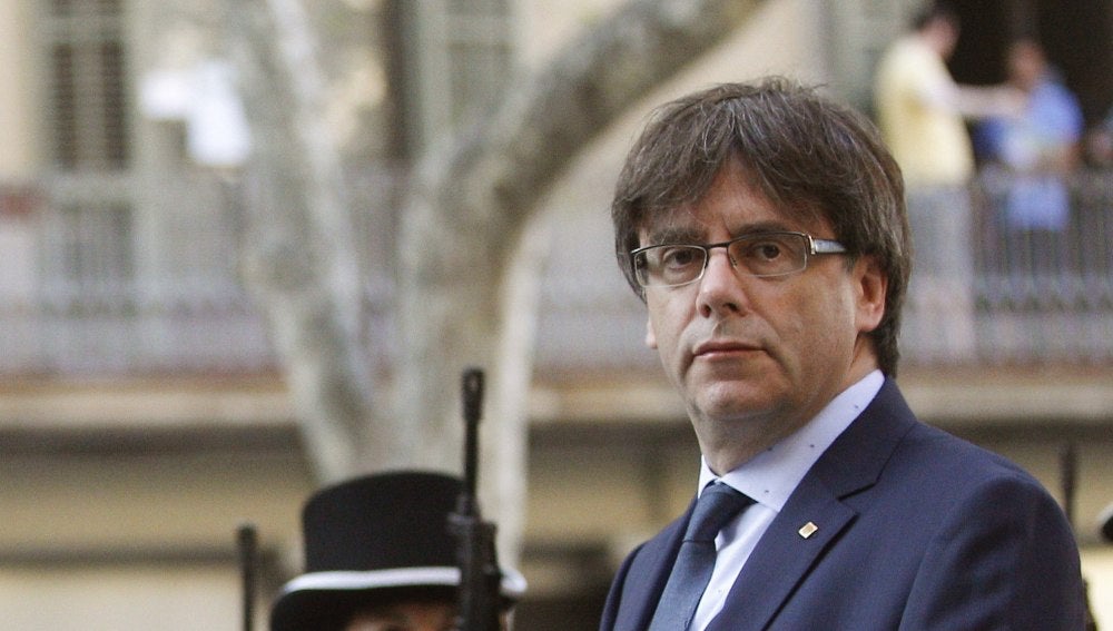 Carles Puigdemont durante los actos de la Diada