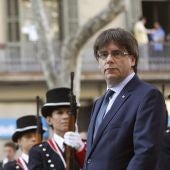 Carles Puigdemont durante los actos de la Diada