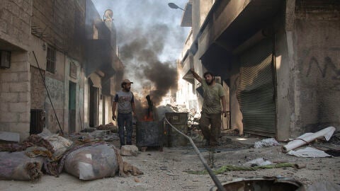 Im&aacute;genes de archivo de Alepo tras un bombardeo
