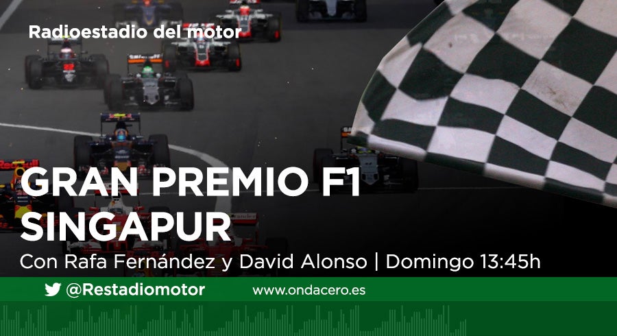 Escucha en directo el GP de Singapur de Fórmula 1 en Radioestadio de Motor a través de ondacero.es y la APP de Onda Cero Escucha en directo el GP de Singapur de Fórmula 1 en Radioestadio de Motor a través de ondacero.es y la APP de Onda Cero