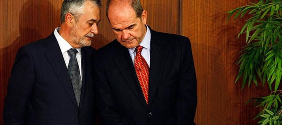 Los expresidentes andaluces Manuel Chaves y José Antonio Griñán. Los expresidentes andaluces Manuel Chaves y José Antonio Griñán.