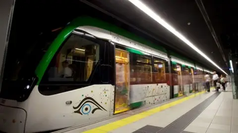Metro Málaga El Metro de Málaga, en una de las estaciones en funcionamiento desde verano de 2014