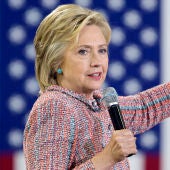 Hillary Clinton en un acto de campaña