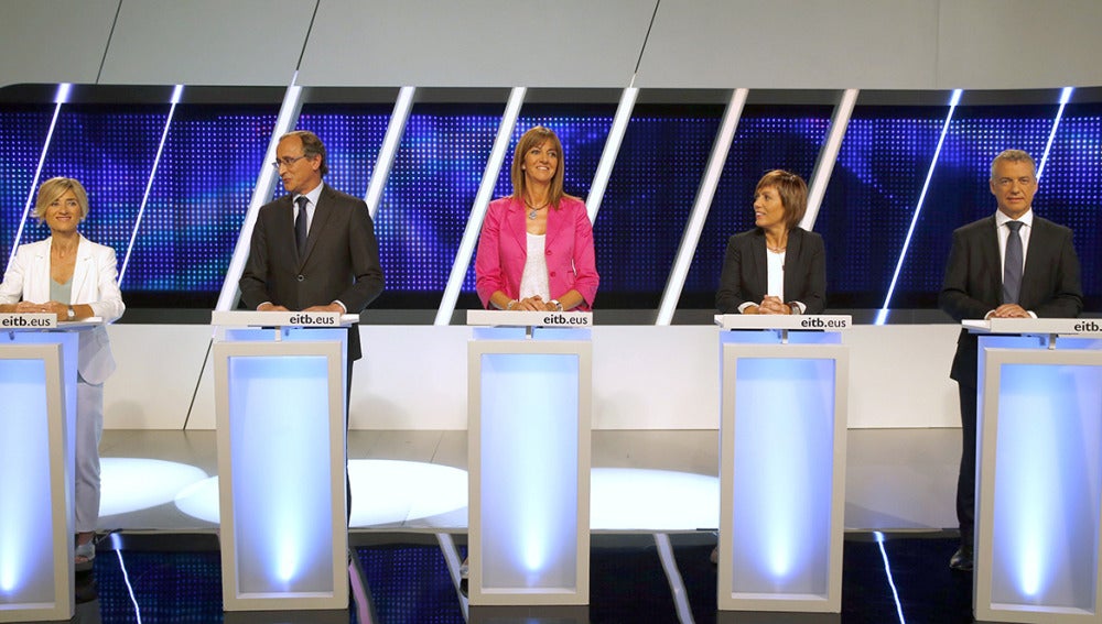 Candidatos a las elecciones vascas durante un debate electoral