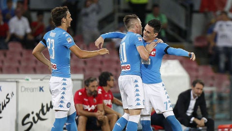 Callej&oacute;n celebra el 1-0 frente al Bolonia