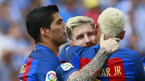 Suárez, Messi y Neymar Suárez, Messi y Neymar