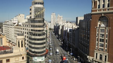 La calle Gran V&iacute;a de Madrid