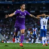 James abrió el marcador a favor del Real Madrid ante el Espanyol 