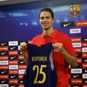 Koponen, jugador del F.C Barcelona Lassa Koponen, jugador del F.C Barcelona Lassa