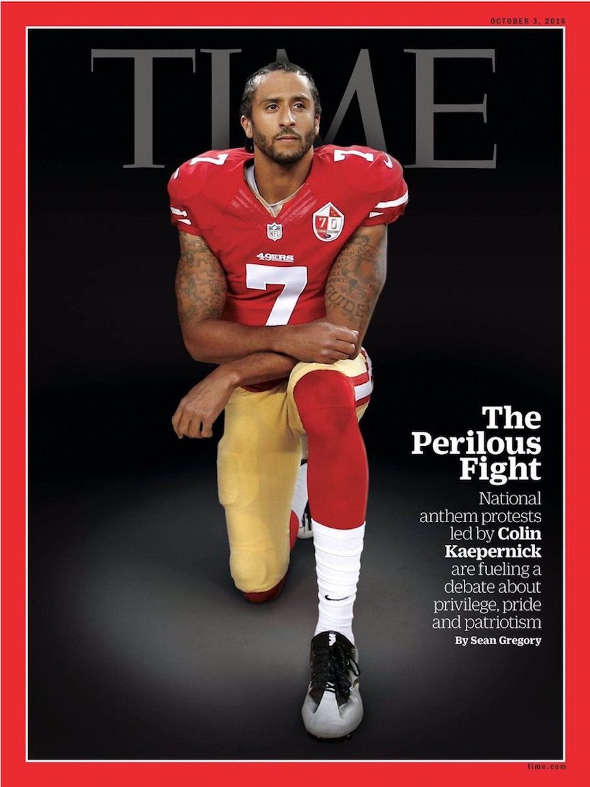 Colin Kaepernick y su protesta contra la violencia racial, portada de Time Colin Kaepernick y su protesta contra la violencia racial, portada de Time