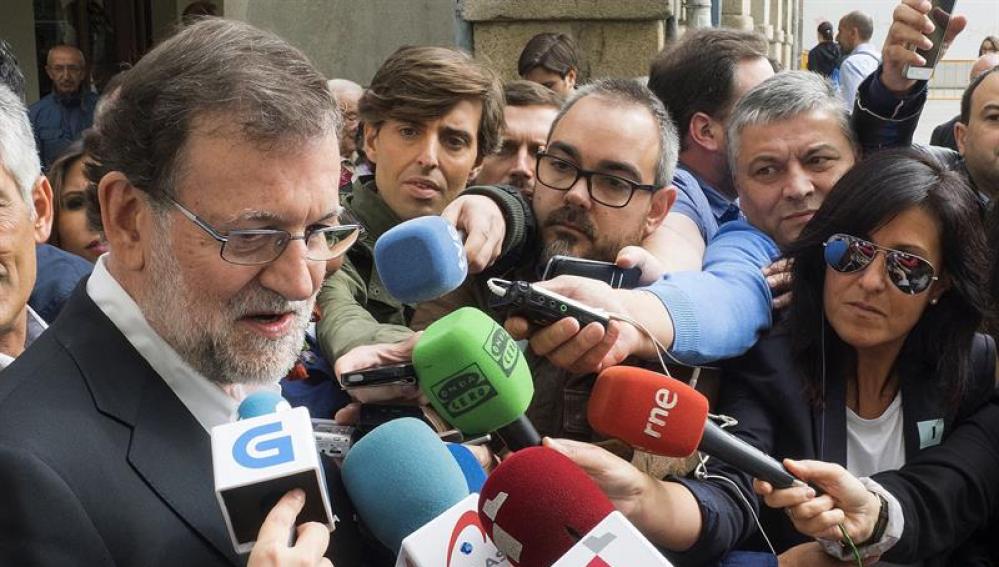 El presidente del PP y del Gobierno en funciones, Mariano Rajoy, en Vitoria