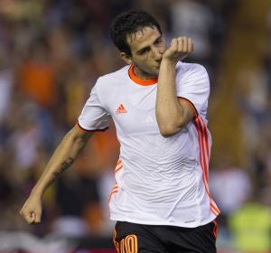 Dani Parejo celebrando el gol de la victoria con el Valencia CF Dani Parejo celebrando el gol de la victoria con el Valencia CF
