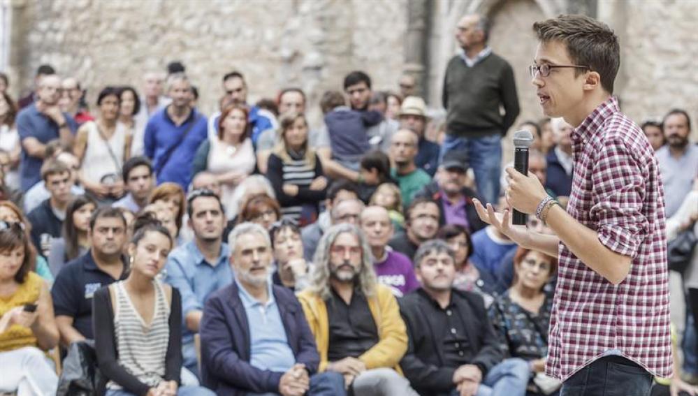 Íñigo Errejón en una acto de Podemos en Burgos