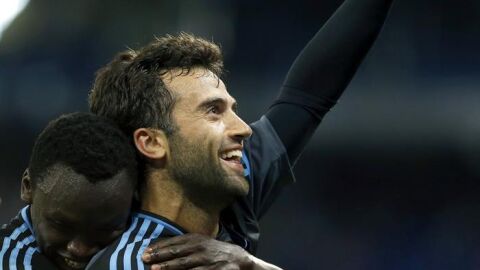Rossi y Sisto celebran el gol del italiano.
