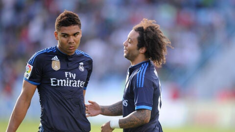 Casemiro y Marcelo, en un partido del Real Madrid