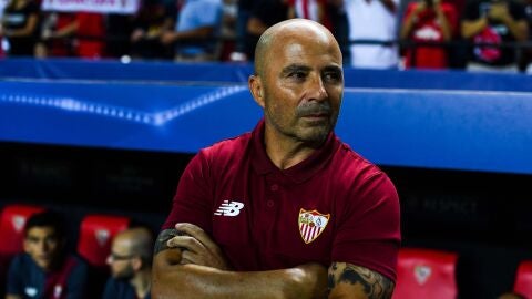 Sampaoli, pensativo antes del encuentro