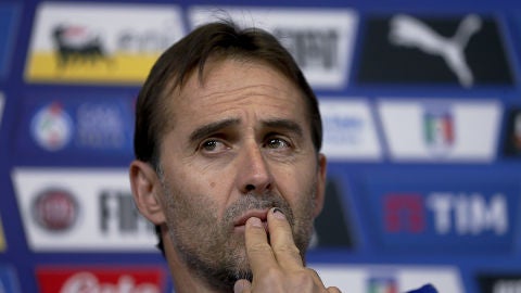Julen Lopetegui, en la rueda de prensa previa al choque con Italia