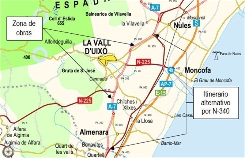 Obras públicas pedirá a Fomento la liberalización puntual de la AP7 Obras públicas pedirá a Fomento la liberalización puntual de la AP7