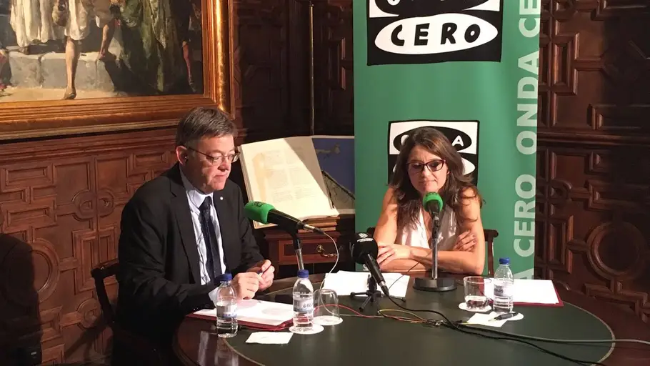 Ximo Puig y Mónica Oltra en Onda Cero Ximo Puig y Mónica Oltra en Onda Cero