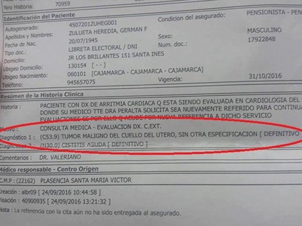Diagnostican "un tumor maligno de cuello de útero" a un hombre de 71 años Diagnostican "un tumor maligno de cuello de útero" a un hombre de 71 años
