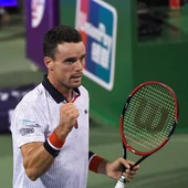 El tenista español Roberto Bautista celebra un punto El tenista español Roberto Bautista celebra un punto