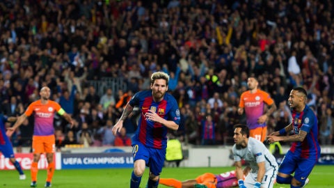 Messi, tras marcar ante el Manchester City