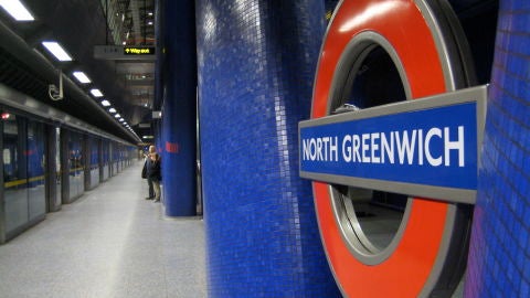 Imagen de la estaci&oacute;n de metro de North Greenwich, en Londres