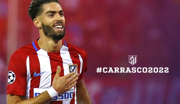 Yannick Carrasco renueva con el Atlético de Madrid hasta 2022 Yannick Carrasco renueva con el Atlético de Madrid hasta 2022