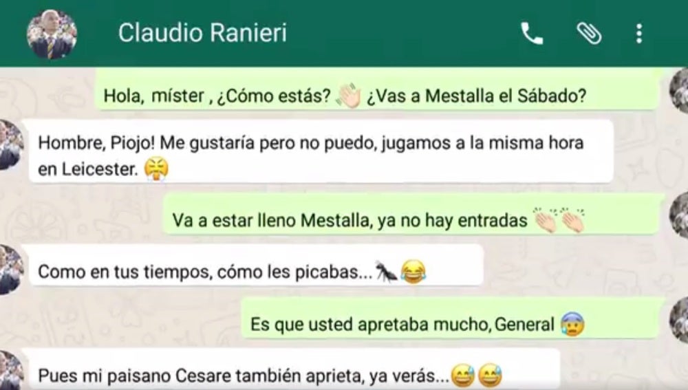 Conversación de Whatsapp del Valencia