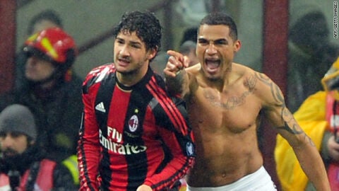 Pato en su &eacute;poca en Milan con Boateng