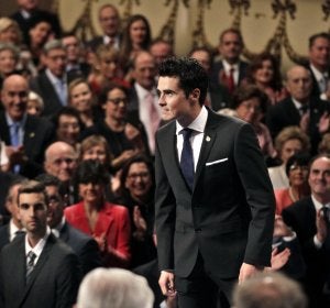 Javier Gómez Noya, durante la entrega de los Premios Princesa de Asturias Javier Gómez Noya, durante la entrega de los Premios Princesa de Asturias