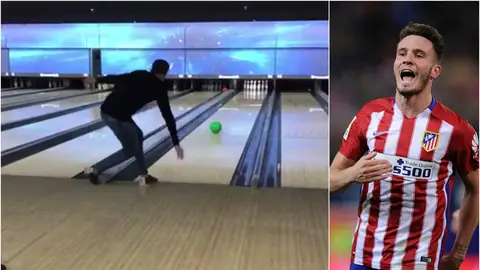 Saúl, un crack también jugando a los bolos Saúl, un crack también jugando a los bolos