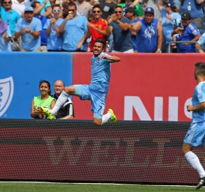 David Villa, celebrando un gol con su actual equipo David Villa, celebrando un gol con su actual equipo