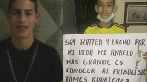 Mateo cumplió su sueño de conocer a James Rodríguez Mateo cumplió su sueño de conocer a James Rodríguez