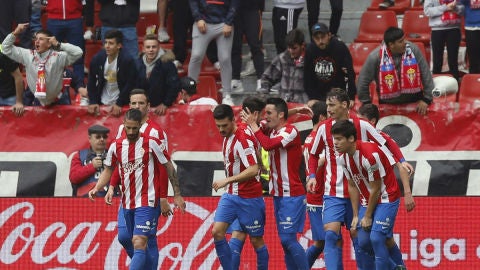 El Sporting celebra un gol